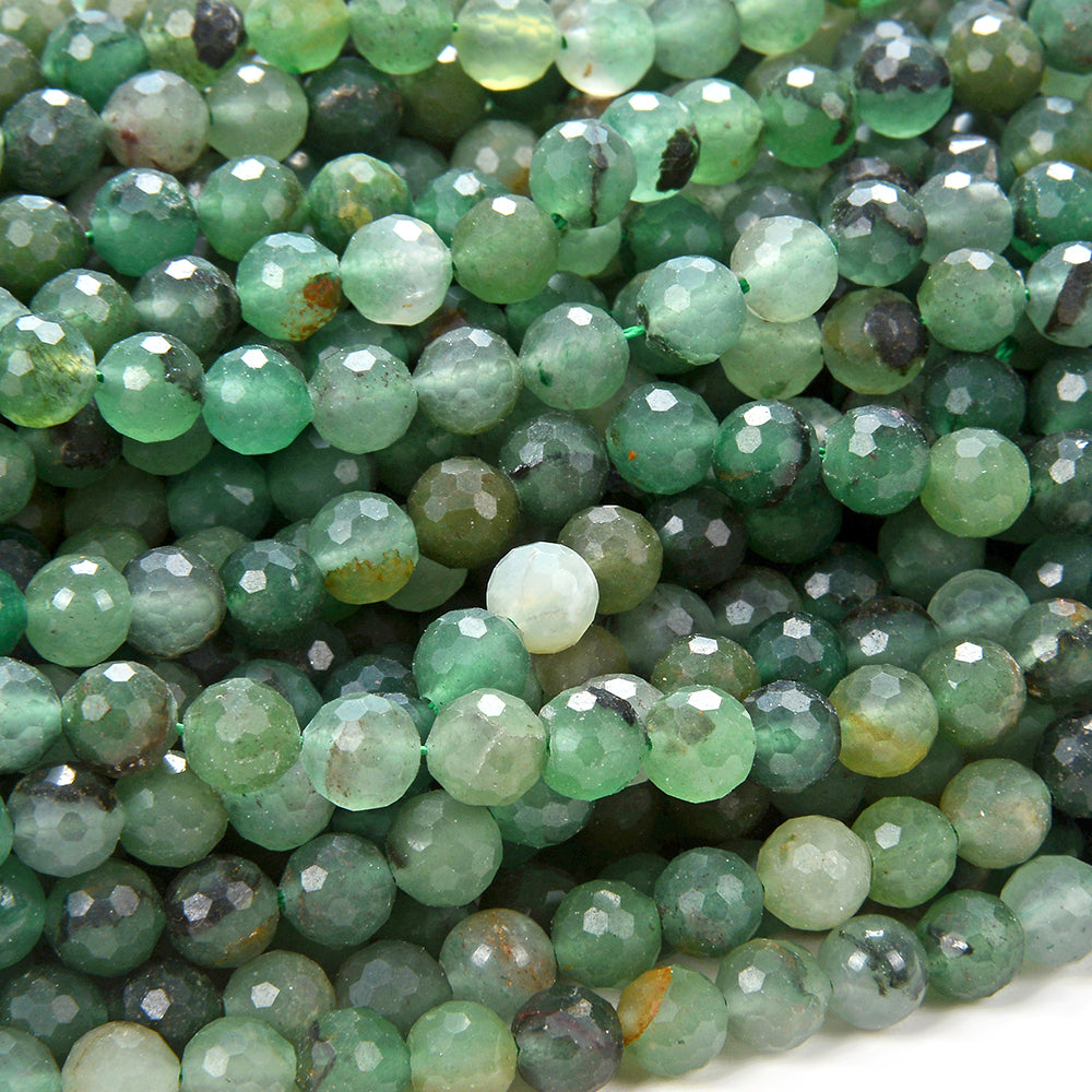 AAA Green Onyx Micro Faceted 3mm Beads -RB0202