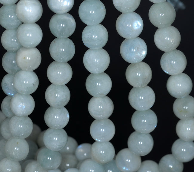 9-10MM Green Moonstone Gemstone Grade AA Round Loose Beads 15.5