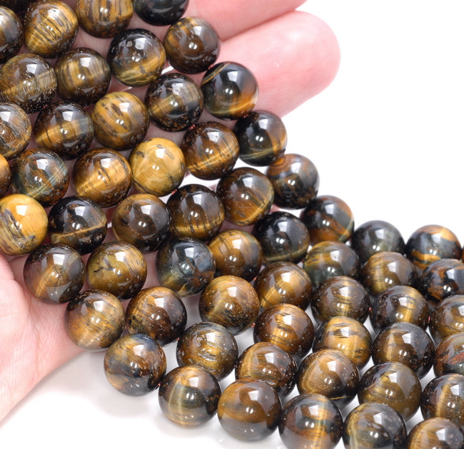 Brown Tiger Eye 8mm Round Gemstone Beads