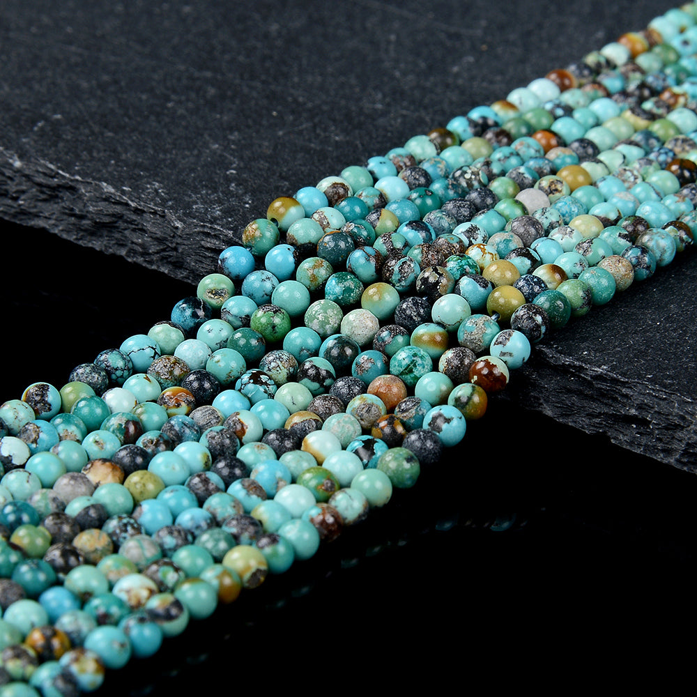 AAA Natural Turquoise 2mm 3mm 4mm Faceted Round Beads Real Genuine