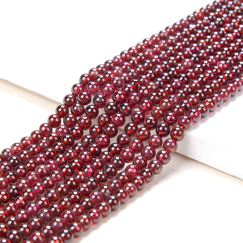 Natural 8mm Garnet Gemstone Beads Round Loose Gemstone Beads for Jewelry  Making Strand 15 Inch