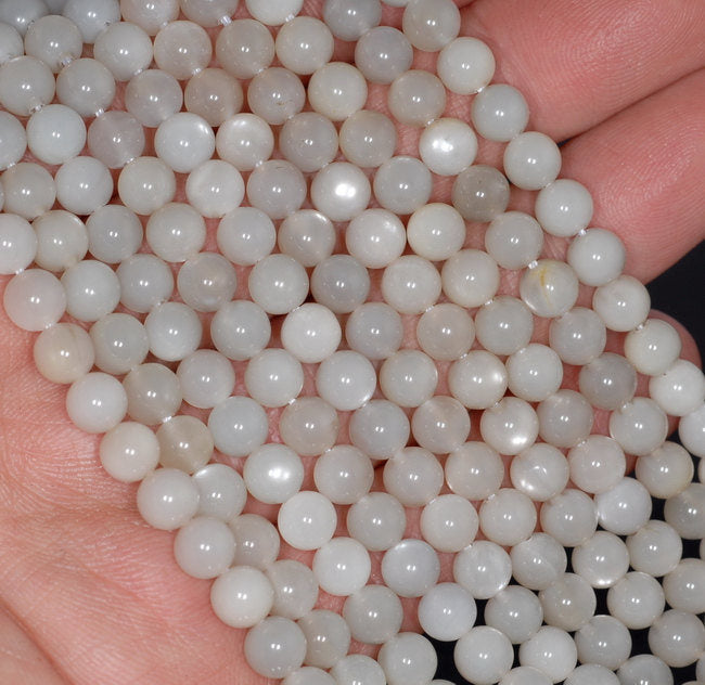 10MM Genuine Natural White Flash Milky Moonstone Beads Grade A