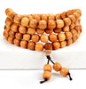 8x8MM 108PCS Natural Yellow Boxwood Prayer Buddha Mala Meditation Beads Barrel Drum Loose Beads(80019028-D524)