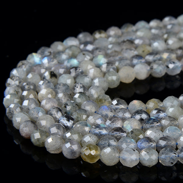 Natural Labradorite Gemstone Micro Faceted Round 2MM 3MM Loose Beads 15 inch Full Strand (P113)