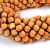 8x8MM 108PCS Natural Yellow Boxwood Prayer Buddha Mala Meditation Beads Barrel Drum Loose Beads(80019028-D524)