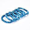 Natural Ocean Blue Apatite Gemstone Round Bracelet 8MM 10MM 7.5 inch Strand (S22)