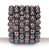 Natural Garnet In Black Tourmaline Gemstone Round Bracelet 8MM 10MM 7.5 inch Strand (S20)