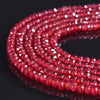 Ruby Red Jade Gemstone Faceted Rondelle 3X2MM 4X3MM Loose Beads 13.5 inch Full Strand (P108)