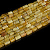 Natural Yellow Opal Gemstone Faceted Round Tube 12X8MM Loose Beads (D560)