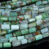 Natural Chrysoprase Gemstone Faceted Round Tube 12X8MM Loose Beads (D560)