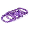 Natural Amethyst Gemstone Round Bracelet 8MM 10MM 7.5 inch Strand (S23)