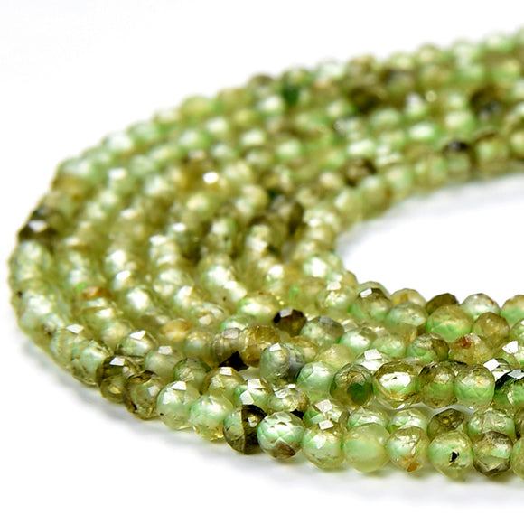 Natural Peridot Gemstone Grade AA Micro Faceted Round 2MM Loose Beads 15 inch Full Strand (80018522-P102)