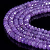 Purple Jade Gemstone Faceted Rondelle 4X3MM Loose Beads 13.5 inch Full Strand (80019521-P108)