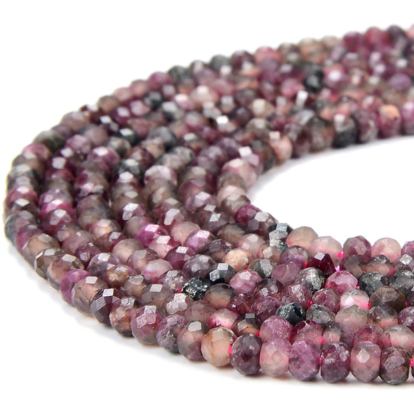 Madagascar Eudialyte Gemstone Grade AA Micro Faceted Rondelle 3X2MM Loose Beads (P87)