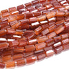 Natural Red Agate Gemstone Faceted Round Tube 12X8MM Loose Beads (D560)