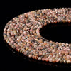 Natural Argentina Rhodochrosite Gemstone Micro Faceted Round 4MM 5MM Loose Beads 15 inch Full Strand (P111)