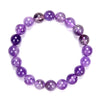 Natural Amethyst Gemstone Round Bracelet 8MM 10MM 7.5 inch Strand (S23)