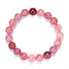 Natural Strawberry Quartz Gemstone Round Bracelet 7MM 8MM 10MM 7.5 inch Strand (S21)