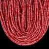 Cherry Red Jade Gemstone Faceted Rondelle 3X2MM 4X3MM Loose Beads 13.5 inch Full Strand (P107)