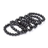 Natural Black Tourmaline Gemstone Round Bracelet 8MM 10MM 7.5 inch Strand (S23)