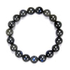 Natural Black Labradorite Gemstone Round Bracelet 8MM 10MM 7.5 inch Strand (S22)