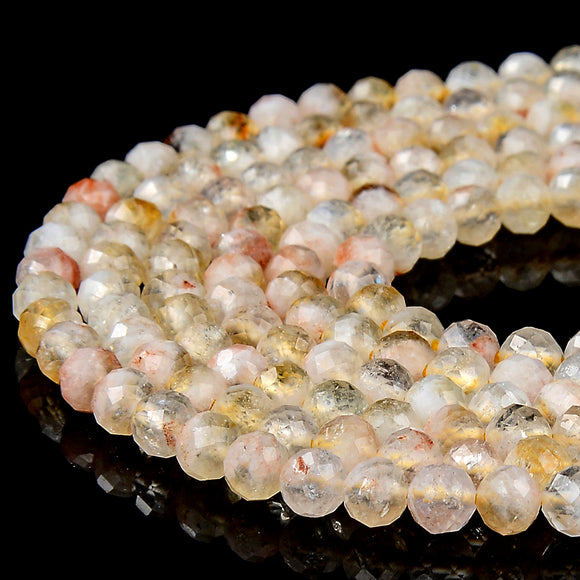 Natural Citrine Gemstone Grade A Micro Faceted Round 2MM 3MM 4MM 5MM 6MM Loose Beads (P96)