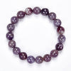 Natural Purple Tourmaline In Lepidolite Gemstone Round Bracelet 8MM 10MM 7.5 inch Strand (S22)