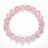 Natural Gemmy Mozambique Rose Quartz Gemstone Round Bracelet 8MM 10MM 7.5 inch Strand (S22)