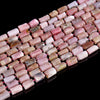 Natural Peruvian Pink Opal Gemstone Faceted Round Tube 12X8MM Loose Beads (D560)