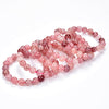 Natural Strawberry Quartz Gemstone Round Bracelet 7MM 8MM 10MM 7.5 inch Strand (S21)