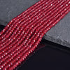 Ruby Red Jade Gemstone Faceted Rondelle 3X2MM 4X3MM Loose Beads 13.5 inch Full Strand (P108)