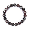 Natural Garnet In Black Tourmaline Gemstone Round Bracelet 8MM 10MM 7.5 inch Strand (S20)