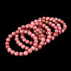 Natural Norwegian Thulite Gemstone Round Bracelet 8MM 10MM 7.5 inch Strand (S27)