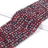 Natural Red Garnet Gemstone Micro Faceted Round 4MM 5MM Loose Beads 15 inch Full Strand (P83)