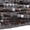 Natural Ebony Black Sandalwood Gemstone Square Cube 6MM Loose Beads 16 inch Half Strand (80019015-D523)