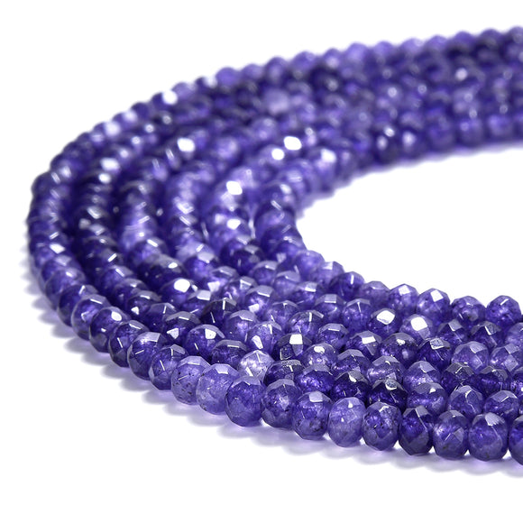 Amethyst Purple Jade Gemstone Faceted Rondelle 3X2MM Loose Beads 13.5 inch Full Strand (80019484-P106)