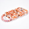 Natural Mozambique Carnelian Agate Gemstone Round Bracelet 8MM 10MM 7.5 inch Strand (S21)