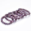 Natural Purple Tourmaline In Lepidolite Gemstone Round Bracelet 8MM 10MM 7.5 inch Strand (S22)