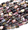 Natural Tourmaline Gemstone Faceted Round Tube 12X8MM Loose Beads (D560)