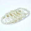 Natural White Moonstone Gemstone Round Bracelet 8MM 10MM 7.5 inch Strand (S20)