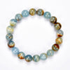 Natural Argentina Lemurian Aquatine Calcite Gemstone Round Bracelet 8MM 10MM 7.5 inch Strand (S21)