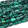 Natural Malachite Gemstone Faceted Round Tube 12X8MM Loose Beads (D560)