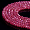 Ruby Red Jade Gemstone Faceted Rondelle 4X3MM Loose Beads 13.5 inch Full Strand (80019532-P109)