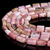 Natural Peruvian Pink Opal Gemstone Faceted Round Tube 12X8MM Loose Beads (D560)