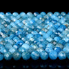 6MM Ocean Blue Natural Apatite Gemstone Grade AAA Micro Faceted Round Loose Beads 15 inch Full Strand (80009015-P13)