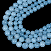 Aquamarine Color Jade Gemstone Blue Grade AAA Smooth 6mm 8mm 10mm Round Loose Beads 15 inch Full Strand (A246)