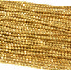 Gold Hematite Gemstone Grade AAA Micro Faceted Round 2mm 3mm 4mm Loose Beads 15.5 inch Full Strand (A261)