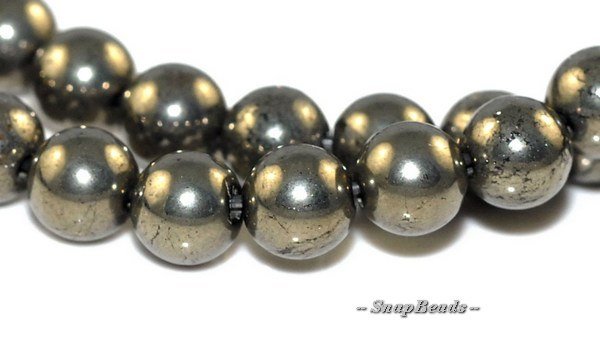 6mm Palazzo Iron Pyrite Gemstones Round 6mm Loose Beads 16 inch Full Strand (90107054-401)