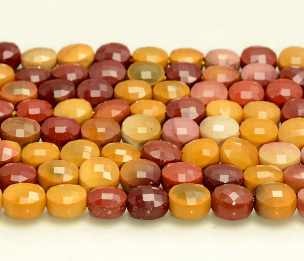 6x4MM Mookiate Gemstone Micro Faceted Flat Round Button 15 Inch Full Strand  (80007275-A252)