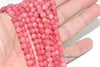 6mm Rhodochrosite Cherry Pink Jade Gemstone Pink Red Round Loose Beads 15 inch Full Strand (90113005-129)